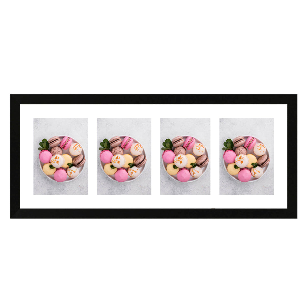 Fotokader Anima - vierluik 10x15 cm - zwart