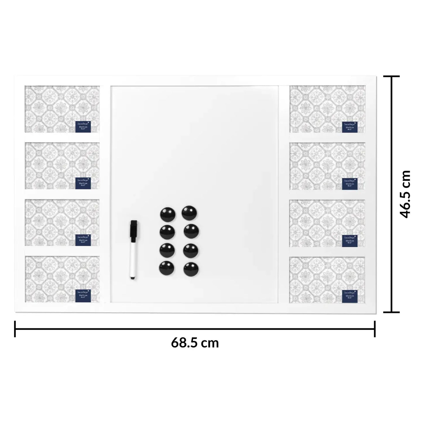 SecaDesign Fotokader met Whiteboard - 8 Foto's 10x15cm