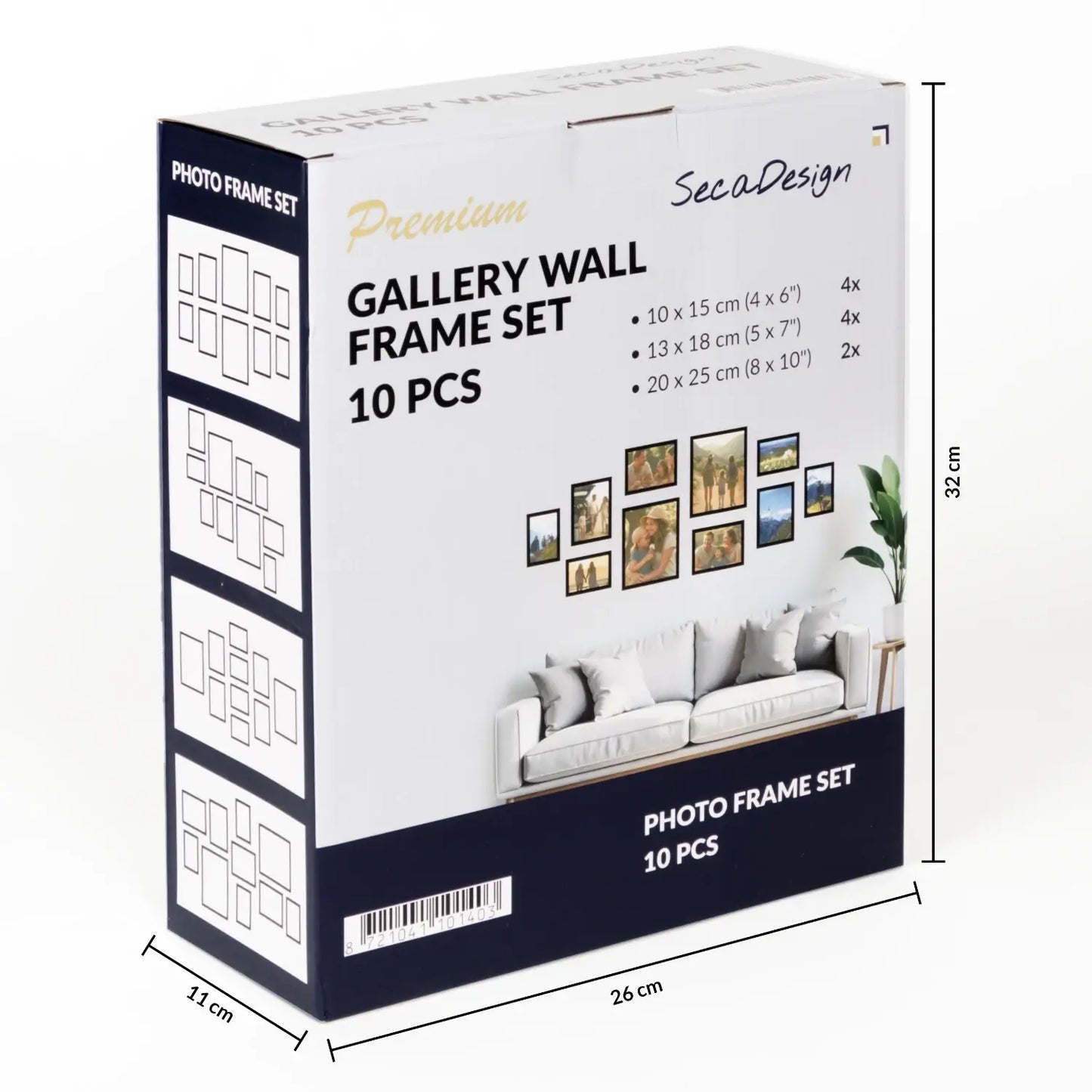 SecaDesign - Set 10 fotokaders - Zwart