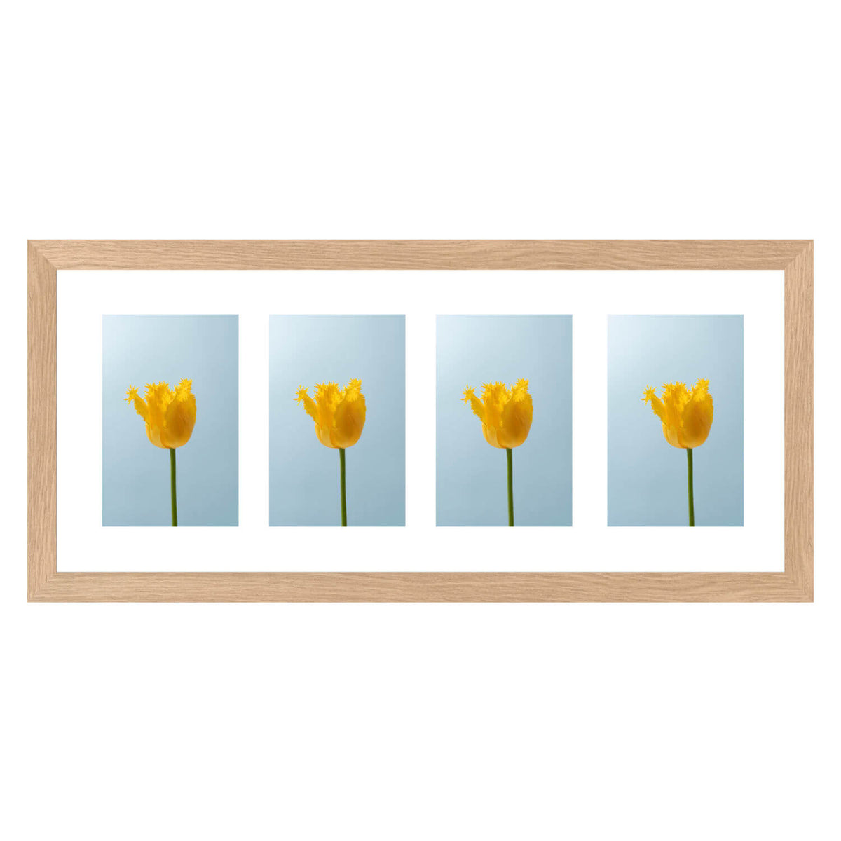 Fotokader Anima - vierluik 10x15 cm - essenhout kleur