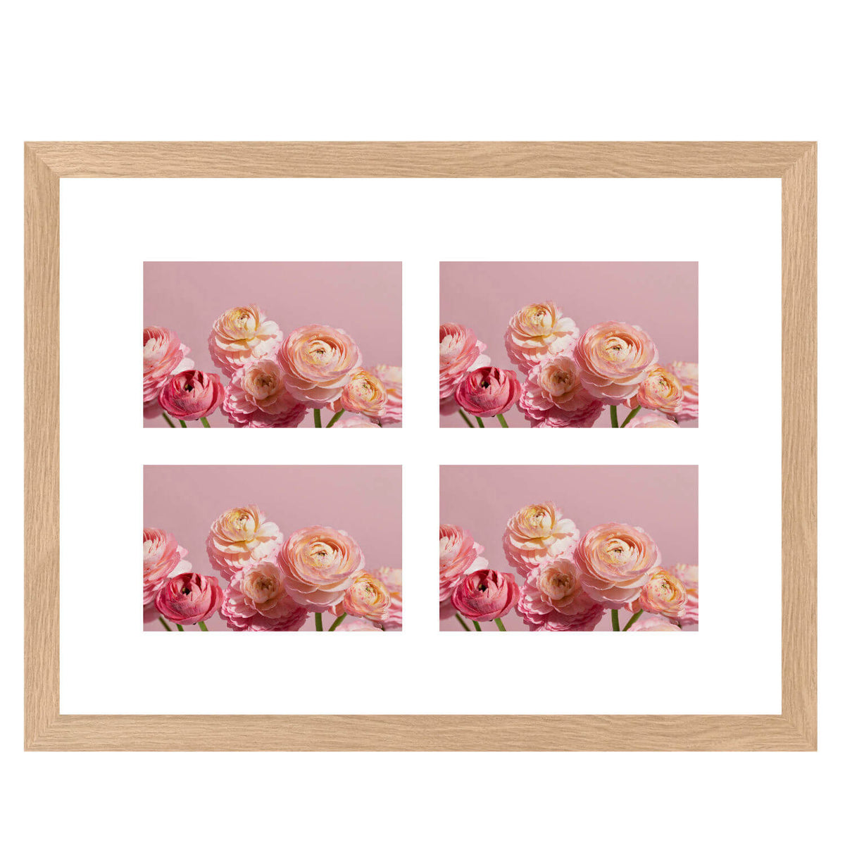 Fotokader Anima - vierluik 10x15 cm - essenhout kleur - ANI4415A