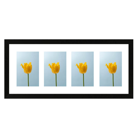 Fotokader Anima - vierluik 10x15 cm - zwart
